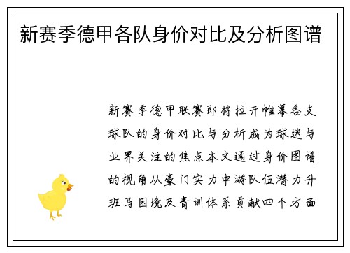 新赛季德甲各队身价对比及分析图谱